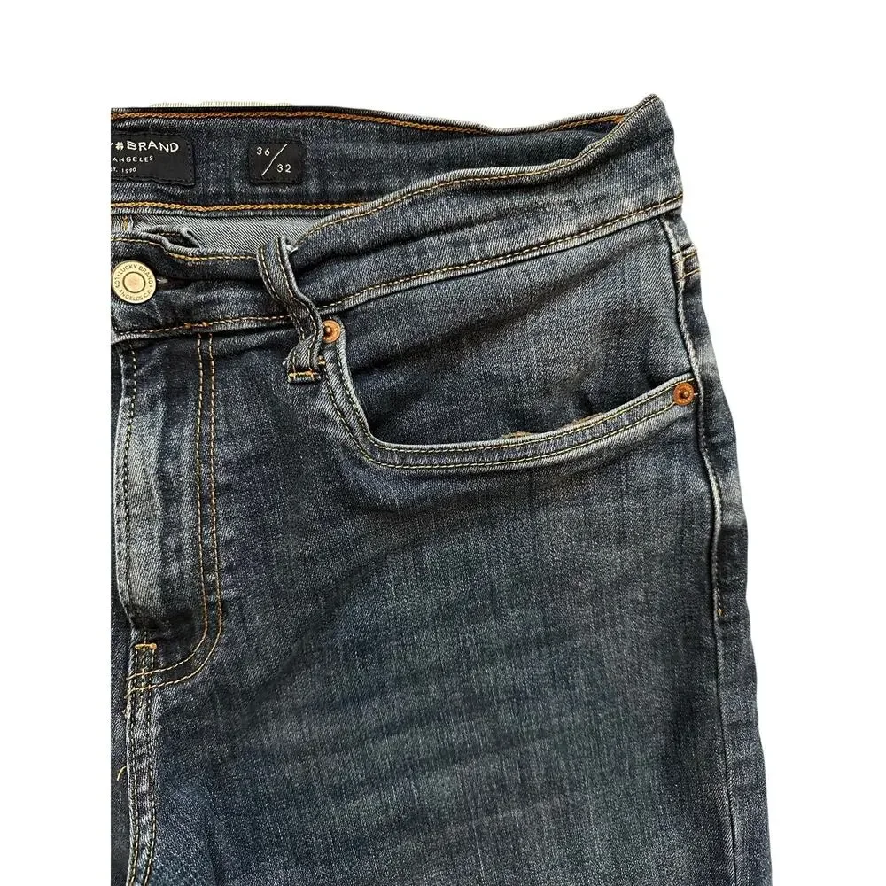 Lucky Brand 221 Straight Jeans Mens 36x32 Blue Denim Classic Fit